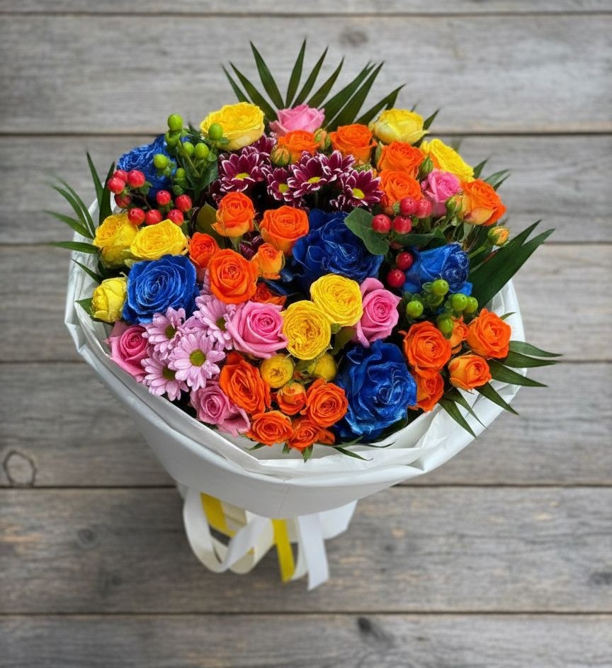 Букет цветов из: Розы и Хризантемы в Николаевске