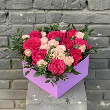 Цветочная композиция из Розы в коробке в Николаевске