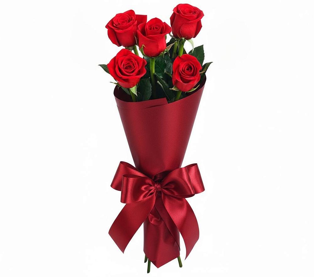 Букет 5 Красных роз Эдлесс Лав в Николаевске