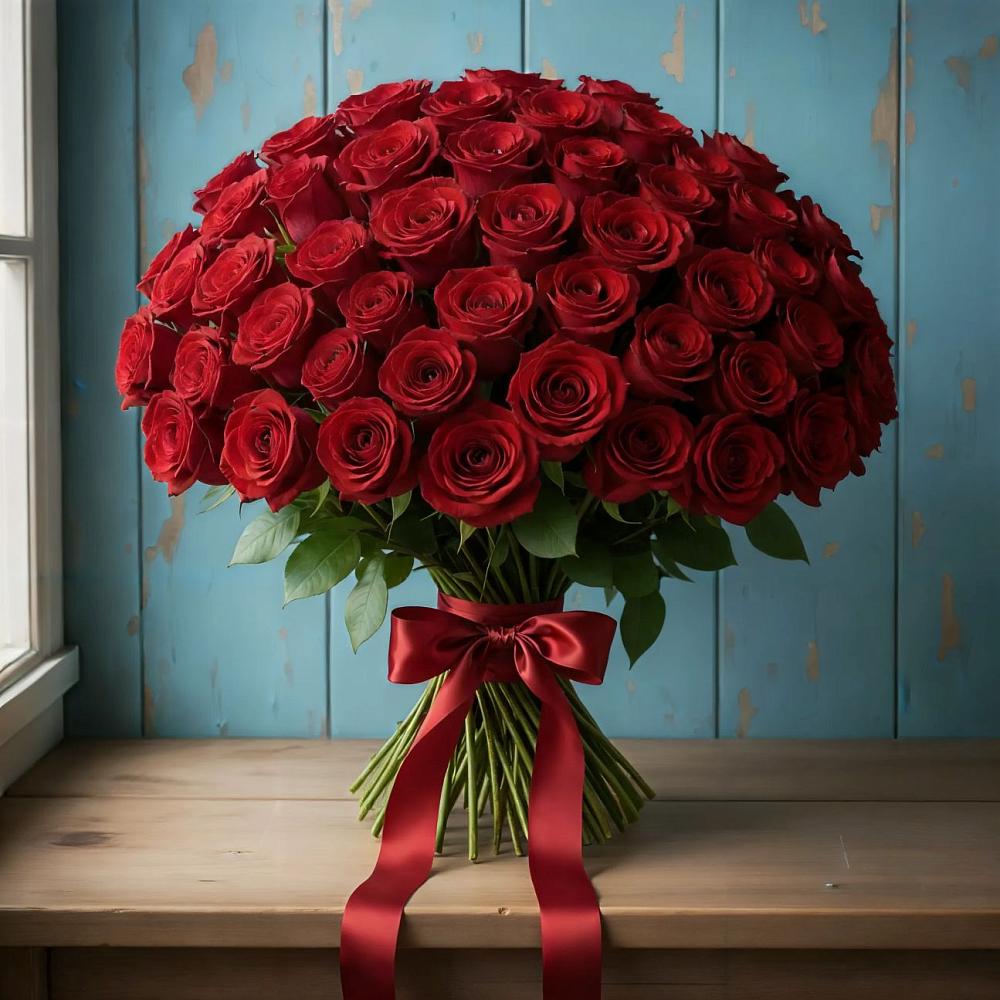 Букет Красные розы Блэк Меджик в Николаевске