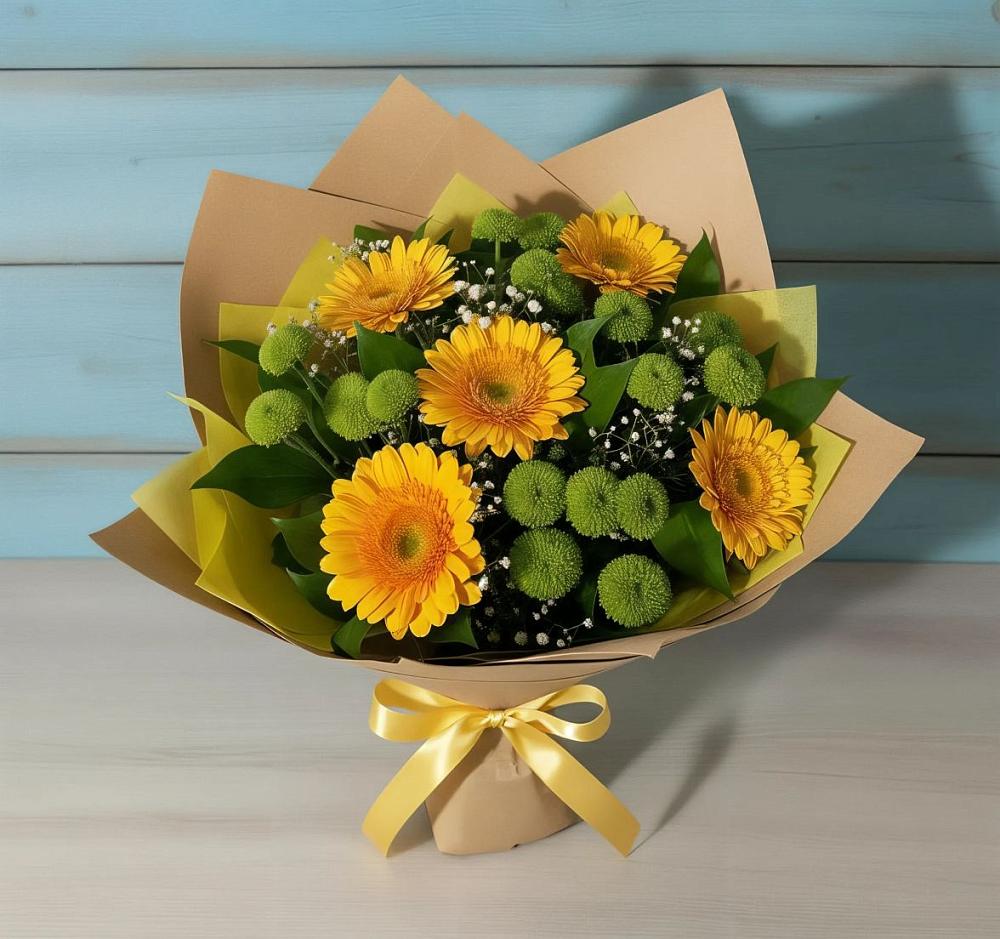 Букет цветов из: Герберы и Хризантемы в Николаевске