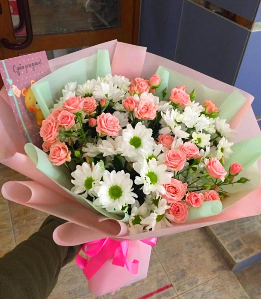 Букет цветов из: Розы и Хризантемы в Николаевске