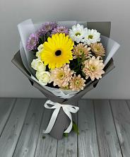 Букет цветов из:  Розы, Герберы и Хризантемы в Николаевске