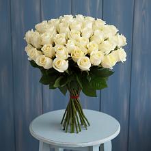 Букет 51 Белая роза Эдлесс Лав в Николаевске