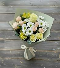 Букет цветов из:  Альстромерии, Розы и Хризантемы в Николаевске