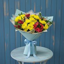 Букет цветов из:  Альстромерии и Хризантемы в Николаевске